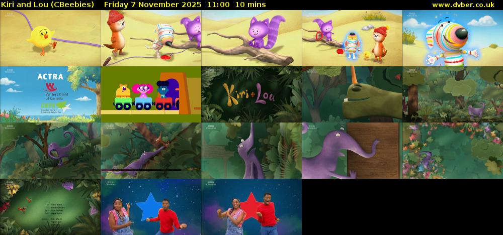 Kiri and Lou (CBeebies) Friday 7 November 2025 11:00 - 11:10