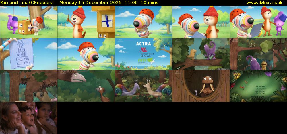 Kiri and Lou (CBeebies) Monday 15 December 2025 11:00 - 11:10