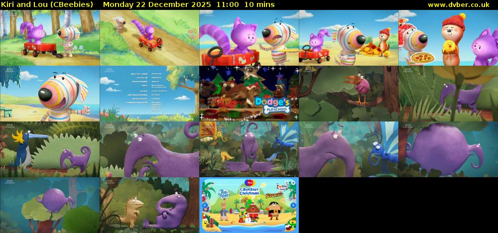 Kiri and Lou (CBeebies) Monday 22 December 2025 11:00 - 11:10