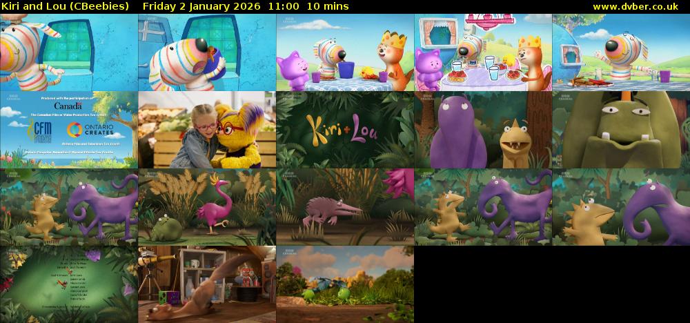 Kiri and Lou (CBeebies) Friday 2 January 2026 11:00 - 11:10
