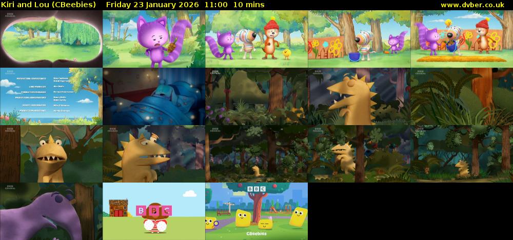 Kiri and Lou (CBeebies) Friday 23 January 2026 11:00 - 11:10