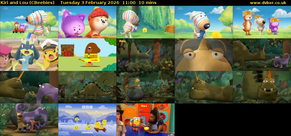 Kiri and Lou (CBeebies) Tuesday 3 February 2026 11:00 - 11:10