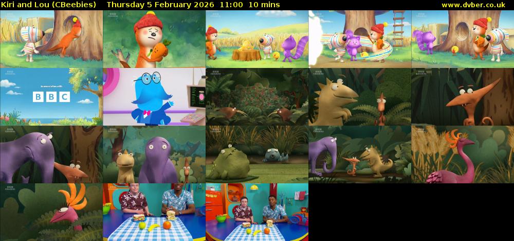 Kiri and Lou (CBeebies) Thursday 5 February 2026 11:00 - 11:10