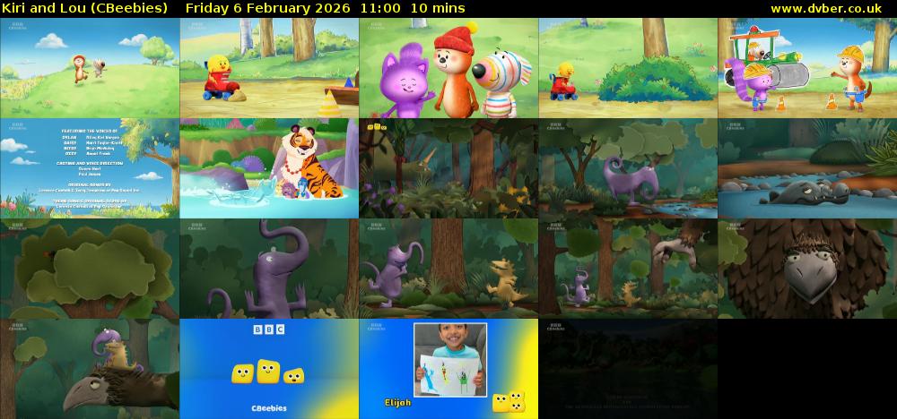 Kiri and Lou (CBeebies) Friday 6 February 2026 11:00 - 11:10