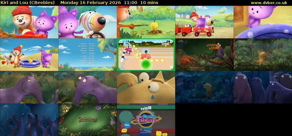 Kiri and Lou (CBeebies) Monday 16 February 2026 11:00 - 11:10