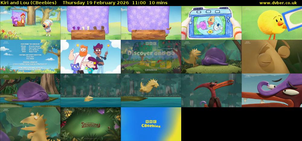 Kiri and Lou (CBeebies) Thursday 19 February 2026 11:00 - 11:10