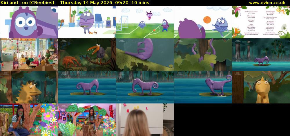Kiri and Lou (CBeebies) Thursday 14 May 2026 09:20 - 09:30