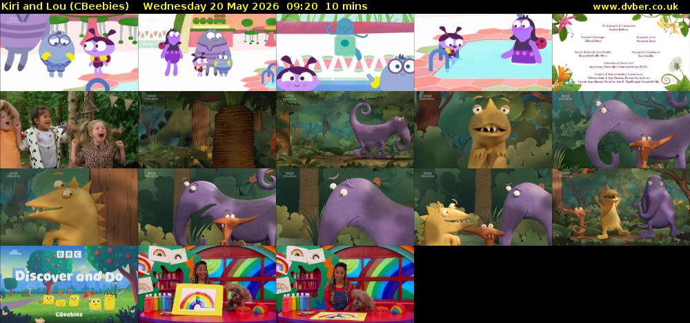 Kiri and Lou (CBeebies) Wednesday 20 May 2026 09:20 - 09:30