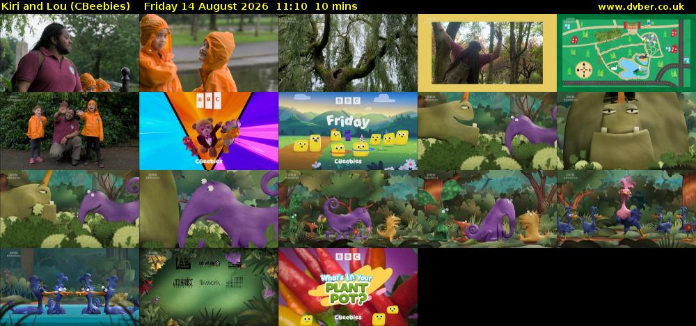 Kiri and Lou (CBeebies) Friday 14 August 2026 11:10 - 11:20