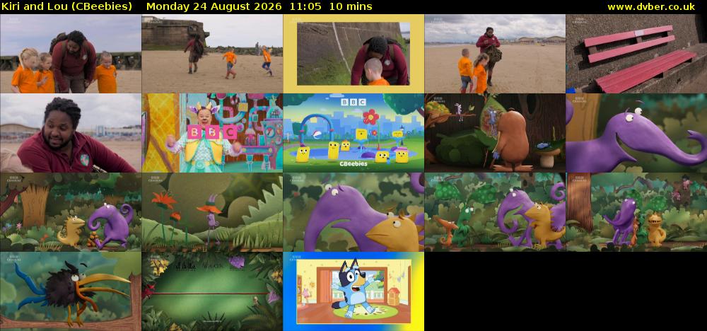 Kiri and Lou (CBeebies) Monday 24 August 2026 11:05 - 11:15