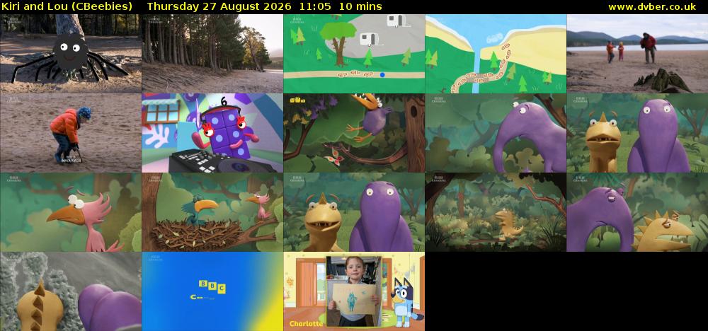Kiri and Lou (CBeebies) Thursday 27 August 2026 11:05 - 11:15