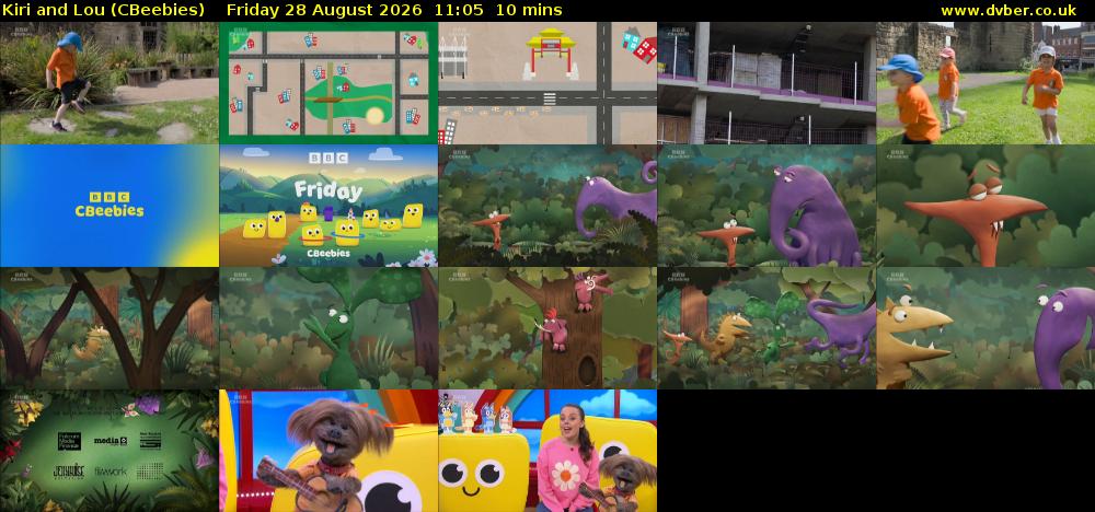 Kiri and Lou (CBeebies) Friday 28 August 2026 11:05 - 11:15