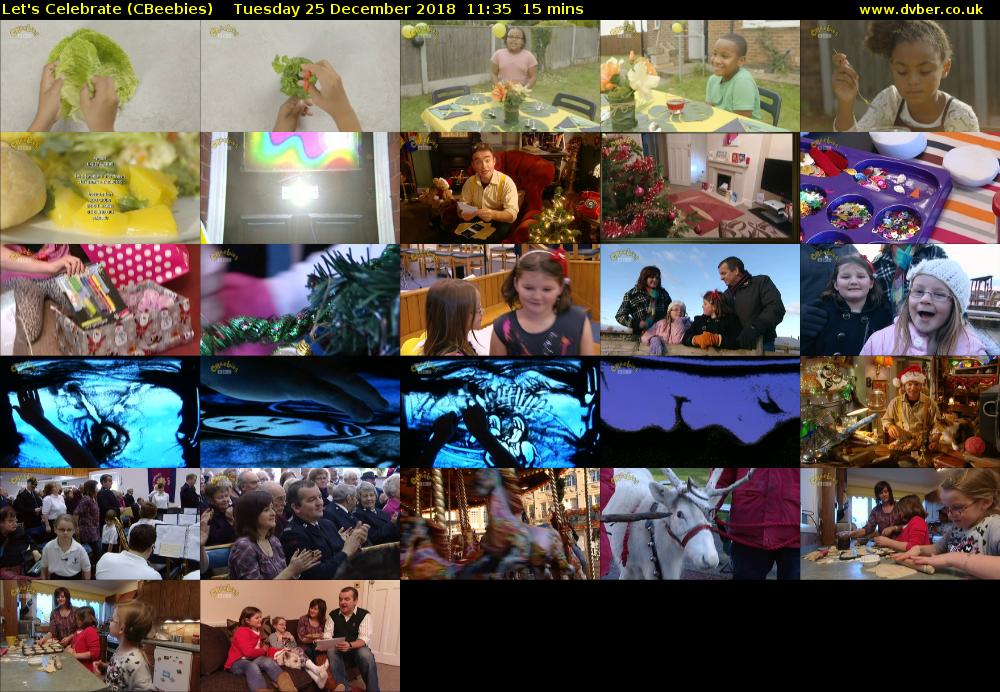 Let's Celebrate (CBeebies) Tuesday 25 December 2018 11:35 - 11:50