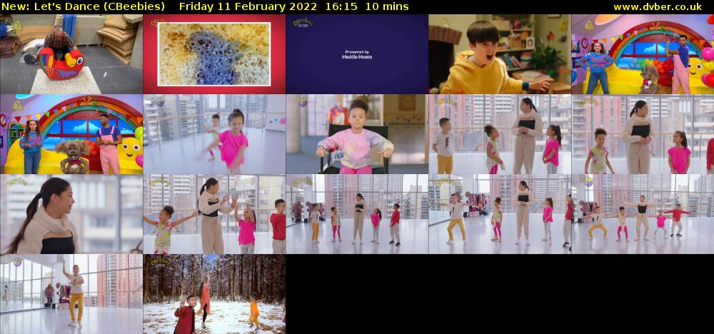 Let's Dance (CBeebies) Friday 11 February 2022 16:15 - 16:25