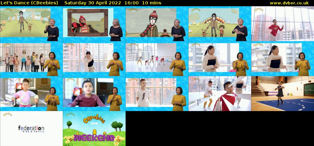 Let's Dance (CBeebies) Saturday 30 April 2022 16:00 - 16:10