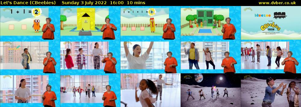 Let's Dance (CBeebies) Sunday 3 July 2022 16:00 - 16:10