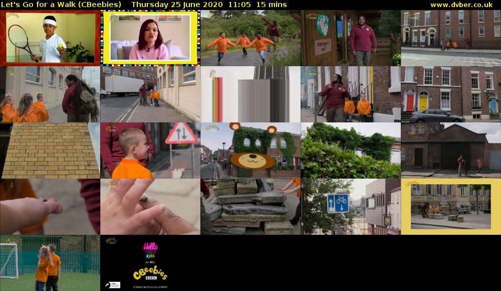 Let's Go For A Walk (CBeebies) Thursday 25 June 2020 11:05 - 11:20