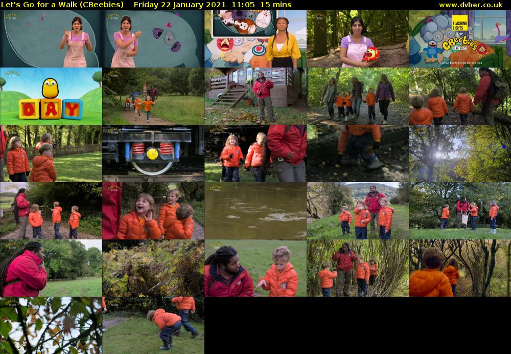 Let's Go For A Walk (CBeebies) Friday 22 January 2021 11:05 - 11:20
