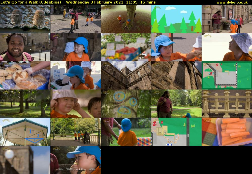Let's Go For A Walk (CBeebies) Wednesday 3 February 2021 11:05 - 11:20
