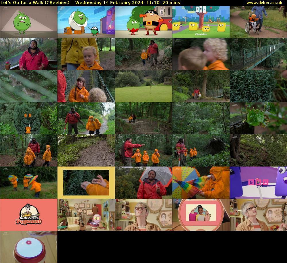 Let's Go For A Walk (CBeebies) Wednesday 14 February 2024 11:10 - 11:30
