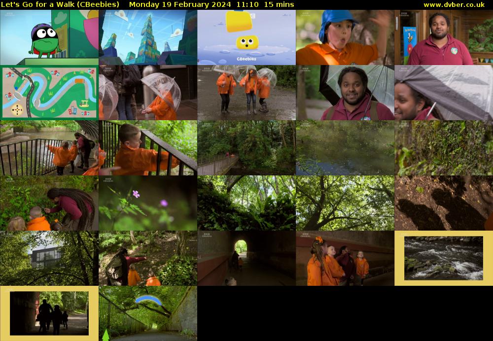 Let's Go For A Walk (CBeebies) Monday 19 February 2024 11:10 - 11:25
