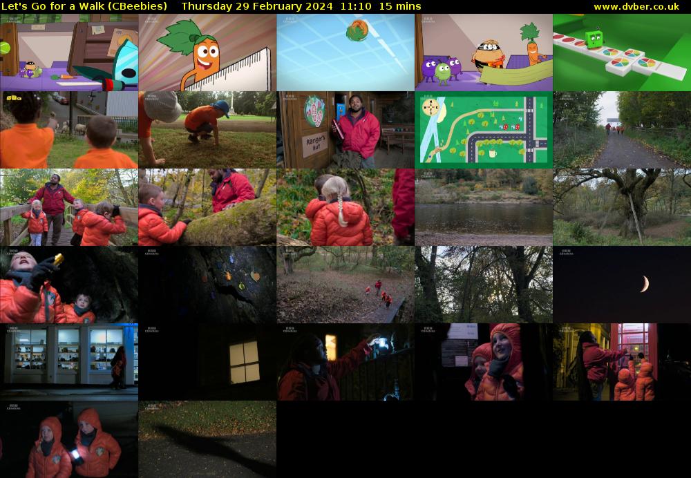 Let's Go For A Walk (CBeebies) Thursday 29 February 2024 11:10 - 11:25