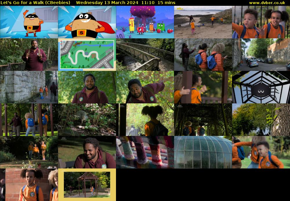 Let's Go For A Walk (CBeebies) Wednesday 13 March 2024 11:10 - 11:25