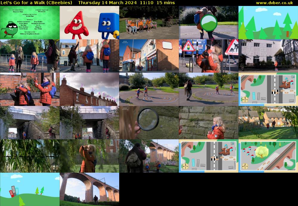 Let's Go For A Walk (CBeebies) Thursday 14 March 2024 11:10 - 11:25