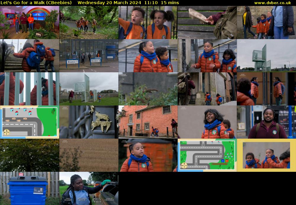 Let's Go For A Walk (CBeebies) Wednesday 20 March 2024 11:10 - 11:25