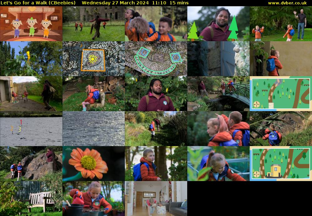 Let's Go For A Walk (CBeebies) Wednesday 27 March 2024 11:10 - 11:25