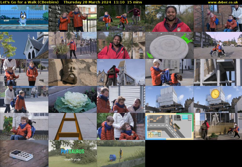 Let's Go For A Walk (CBeebies) Thursday 28 March 2024 11:10 - 11:25