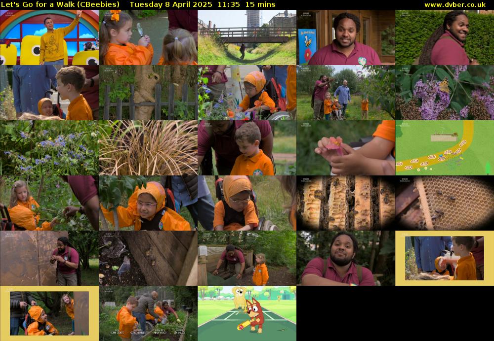Let's Go For A Walk (CBeebies) Tuesday 8 April 2025 11:35 - 11:50