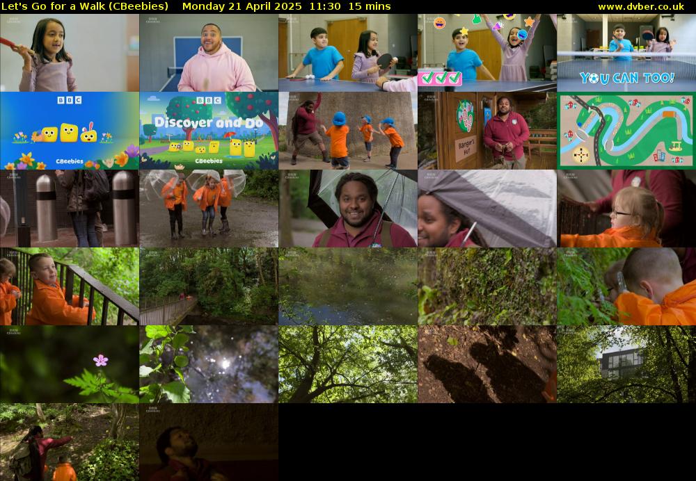 Let's Go For A Walk (CBeebies) Monday 21 April 2025 11:30 - 11:45