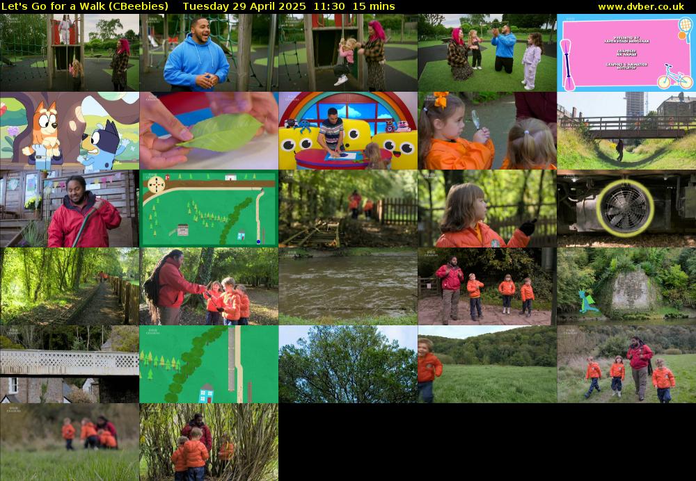 Let's Go For A Walk (CBeebies) Tuesday 29 April 2025 11:30 - 11:45