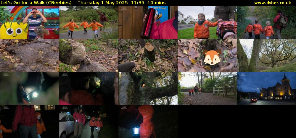 Let's Go For A Walk (CBeebies) Thursday 1 May 2025 11:35 - 11:45