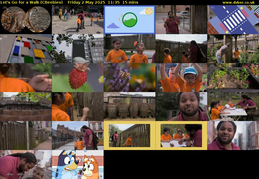 Let's Go For A Walk (CBeebies) Friday 2 May 2025 11:35 - 11:50