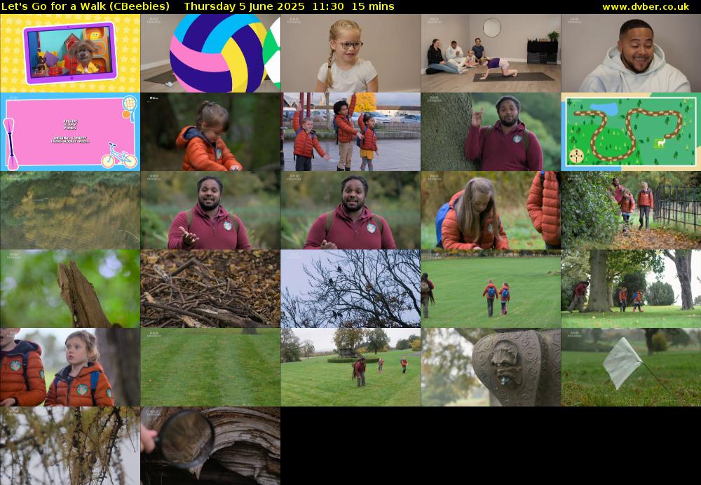 Let's Go For A Walk (CBeebies) Thursday 5 June 2025 11:30 - 11:45