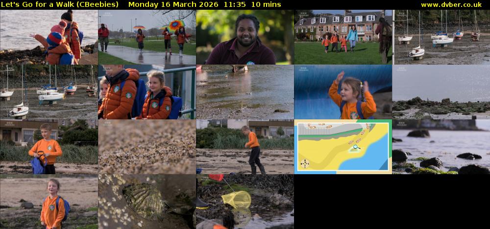 Let's Go For A Walk (CBeebies) Monday 16 March 2026 11:35 - 11:45