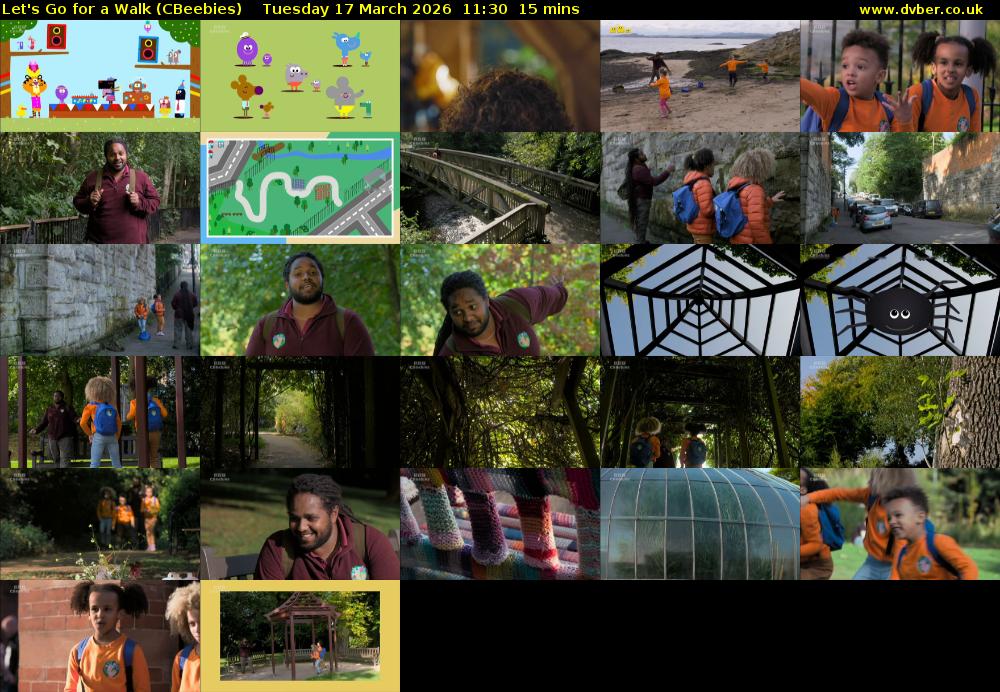 Let's Go For A Walk (CBeebies) Tuesday 17 March 2026 11:30 - 11:45