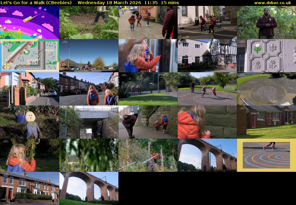 Let's Go For A Walk (CBeebies) Wednesday 18 March 2026 11:35 - 11:50