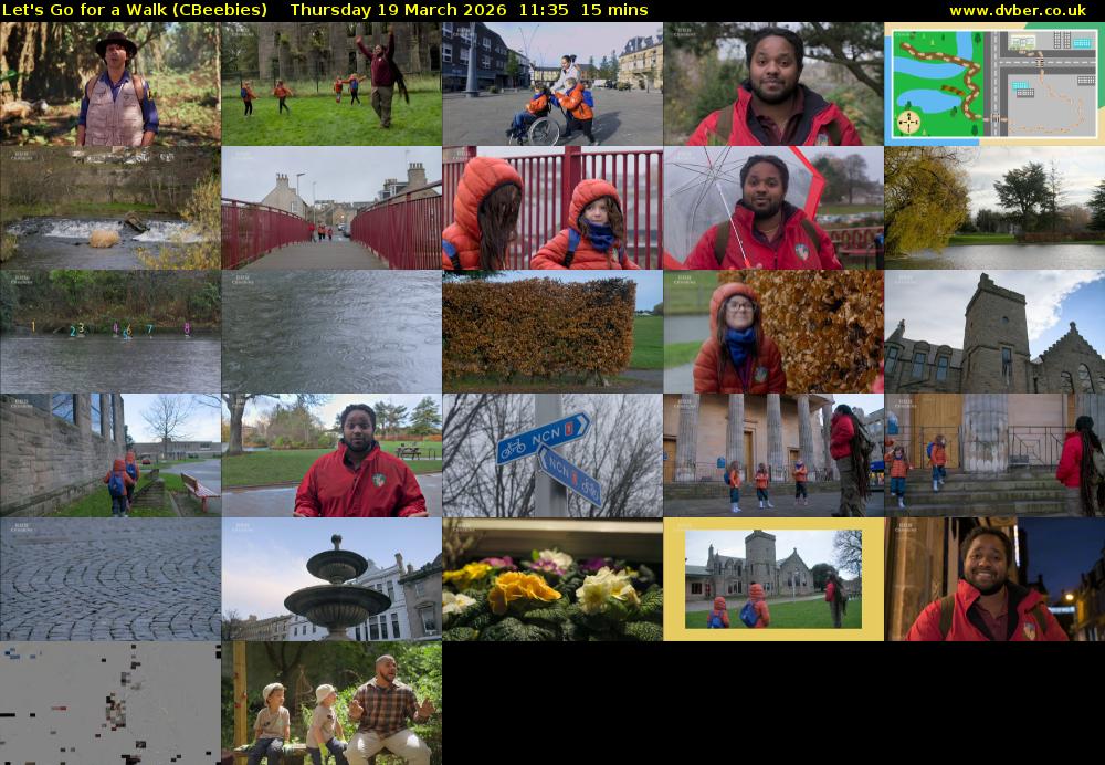 Let's Go For A Walk (CBeebies) Thursday 19 March 2026 11:35 - 11:50