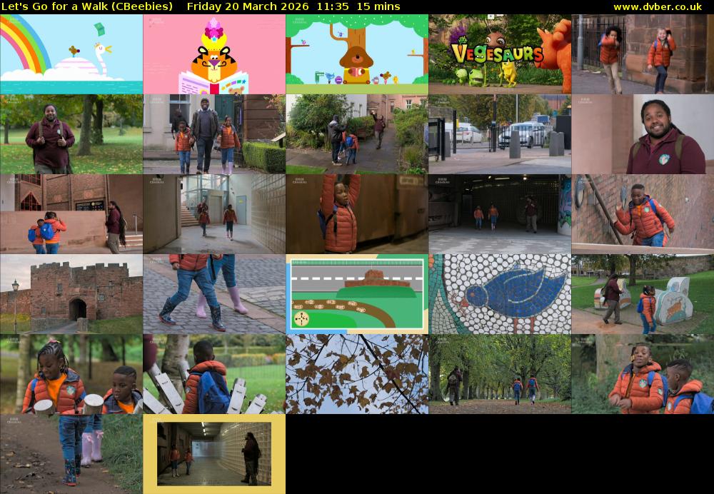 Let's Go For A Walk (CBeebies) Friday 20 March 2026 11:35 - 11:50