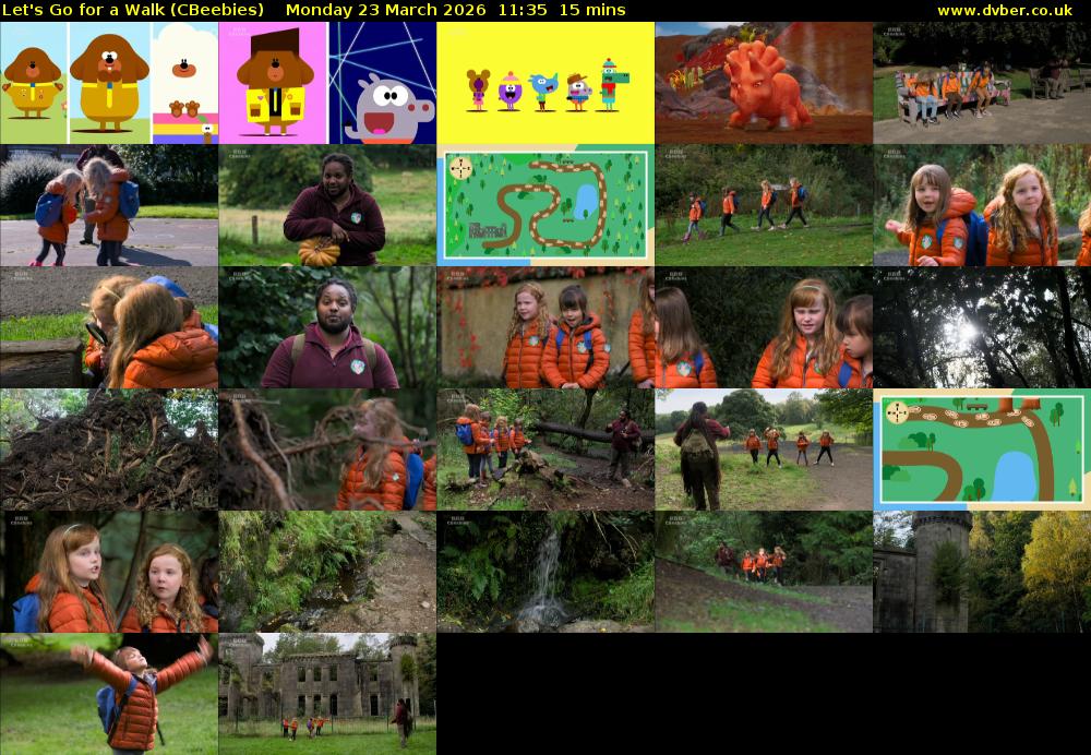 Let's Go For A Walk (CBeebies) Monday 23 March 2026 11:35 - 11:50