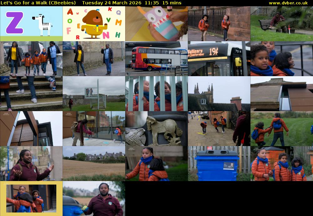 Let's Go For A Walk (CBeebies) Tuesday 24 March 2026 11:35 - 11:50