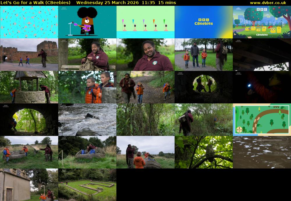 Let's Go For A Walk (CBeebies) Wednesday 25 March 2026 11:35 - 11:50