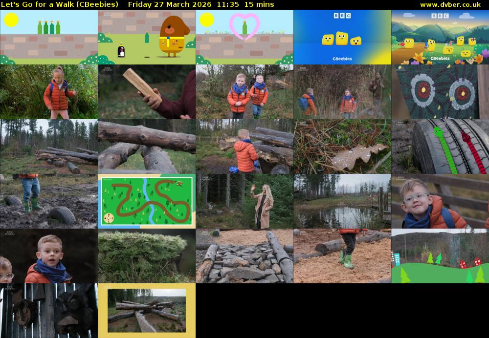 Let's Go For A Walk (CBeebies) Friday 27 March 2026 11:35 - 11:50