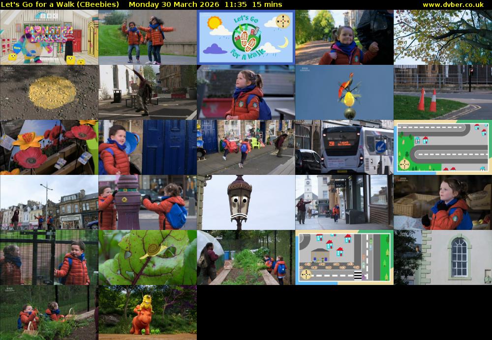 Let's Go For A Walk (CBeebies) Monday 30 March 2026 11:35 - 11:50