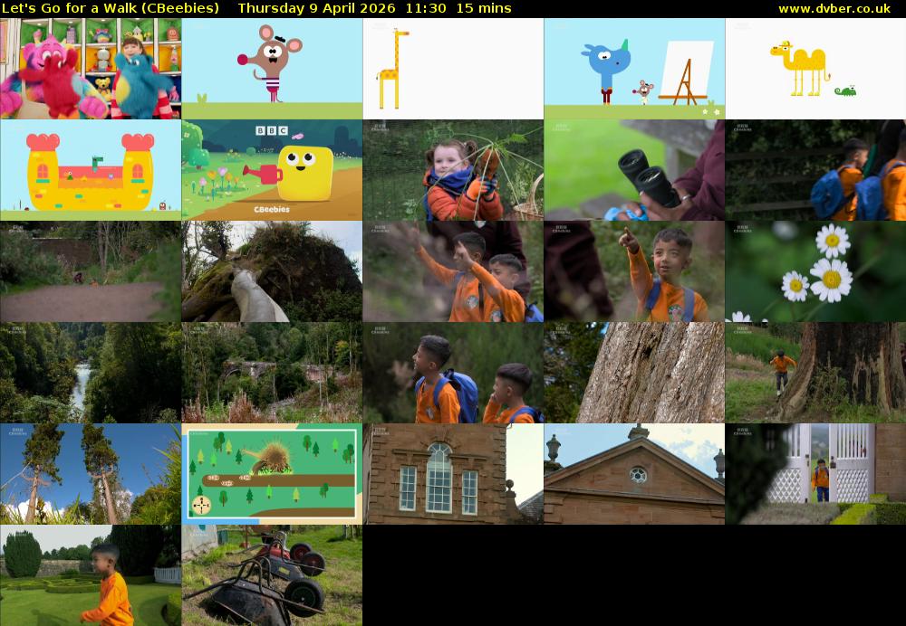 Let's Go For A Walk (CBeebies) Thursday 9 April 2026 11:30 - 11:45