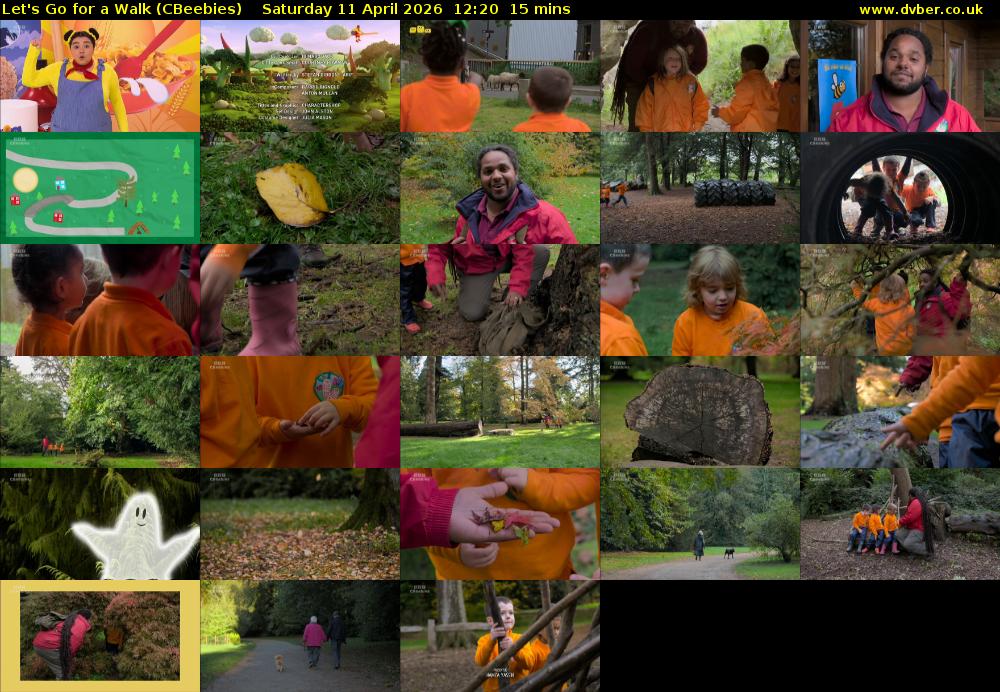 Let's Go For A Walk (CBeebies) Saturday 11 April 2026 12:20 - 12:35