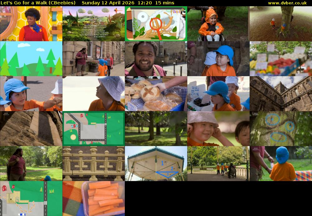 Let's Go For A Walk (CBeebies) Sunday 12 April 2026 12:20 - 12:35